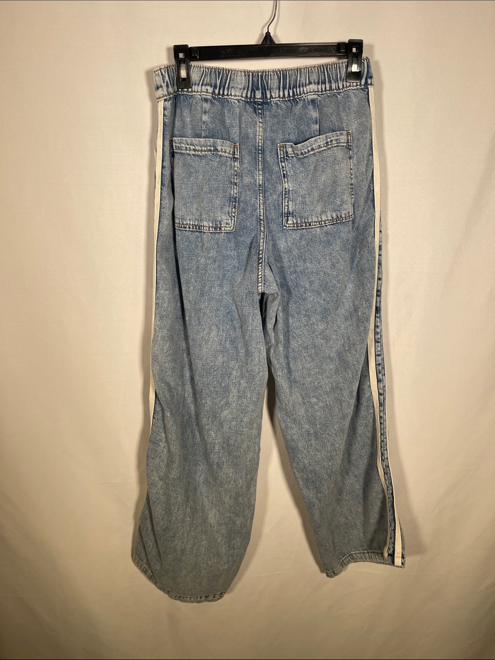 GAP WOMENS HIGH RISE WIDE LEG PULL ON JEANS SIDE STRIPES SMALL - Picture 4 of 5